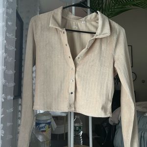 PacSun velvet collared button up